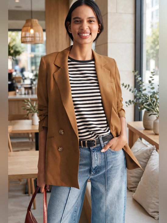 Veronica Beard Jackets & Blazers - Veronica Beard Rupert Blazer
Women's Tan Double-Breasted Blazer Sz 2